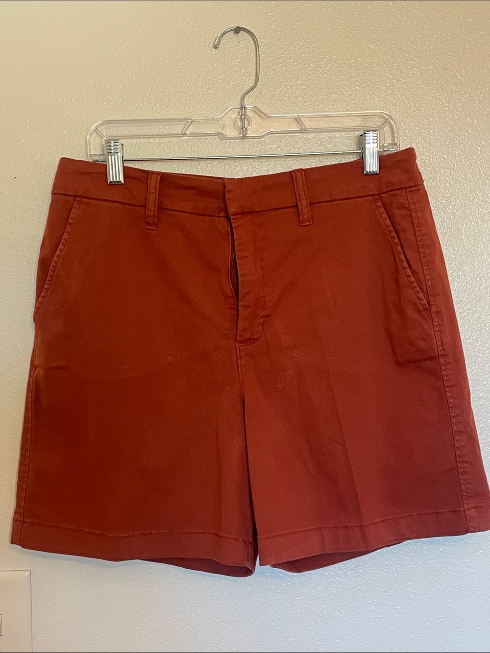 Anne Klein Burnt Orange High-Rise Bermuda Shorts